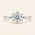 Elara Round Solitaire in a straight front view
