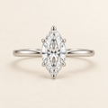 Noelle Marquise Solitaire, front view with horizontal band