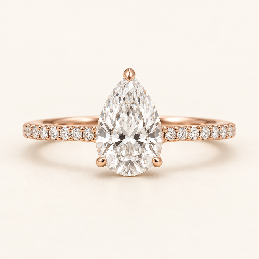 Seraphine Pear Pavé, front view with horizontal band