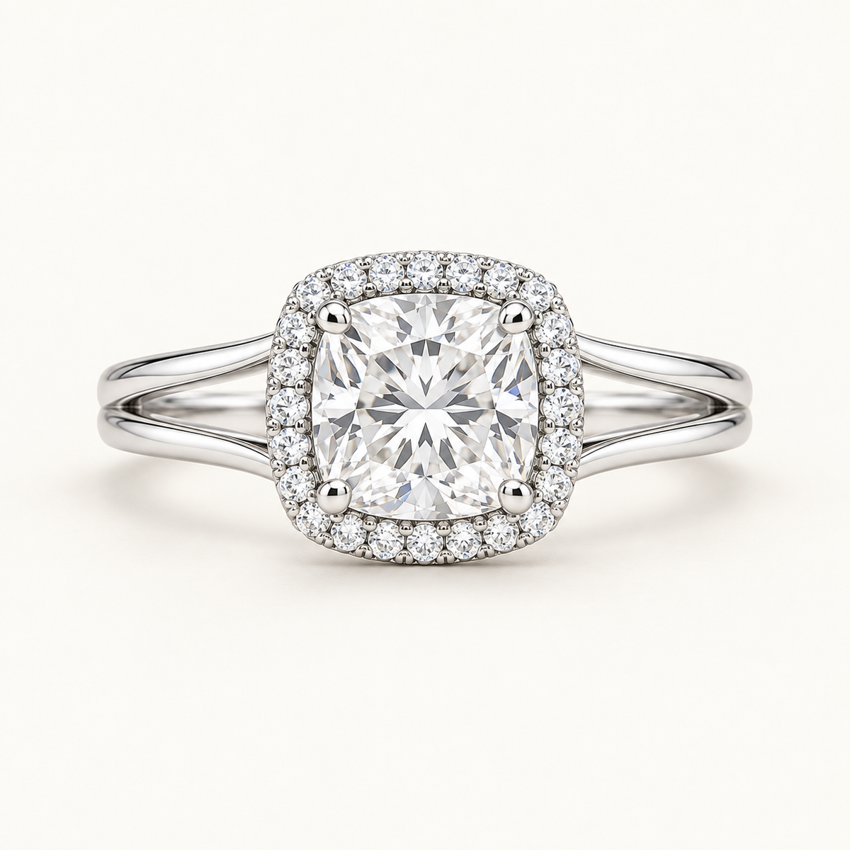 Vivienne Cushion Halo, front view with horizontal band