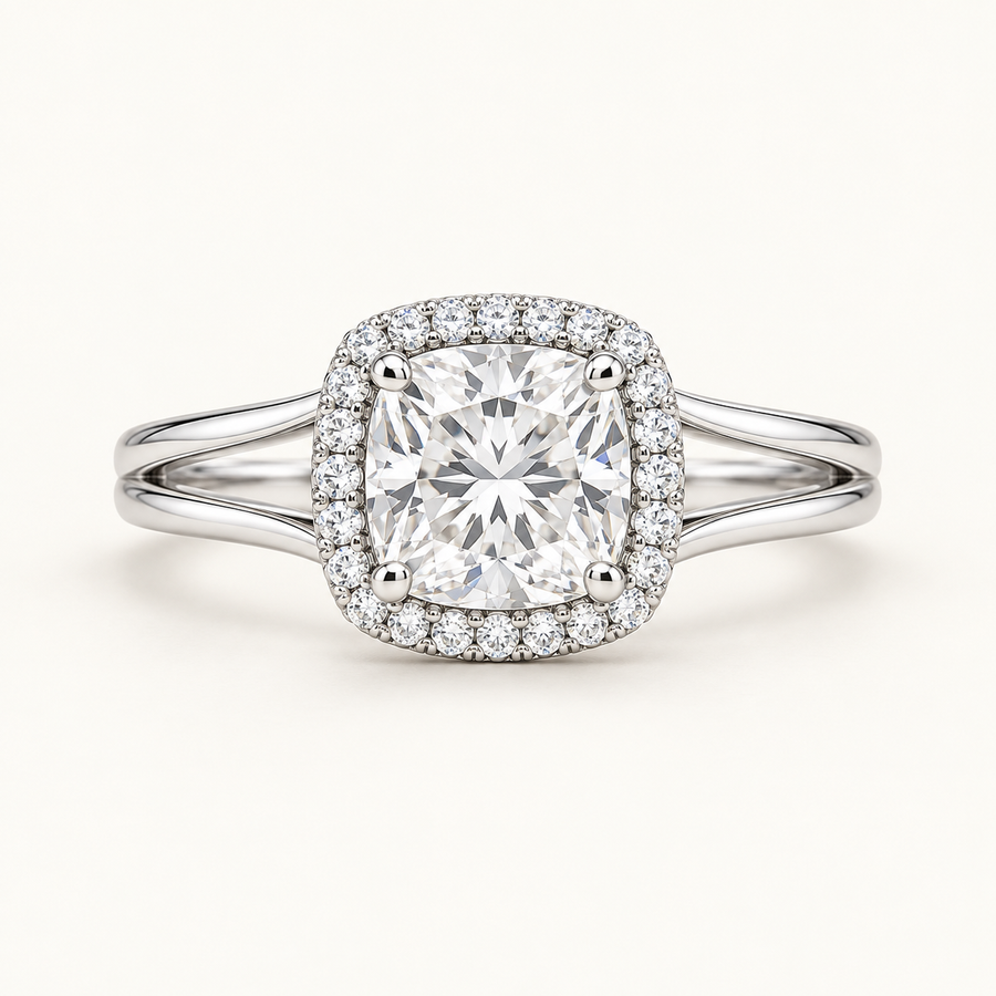 Vivienne Cushion Halo, front view with horizontal band
